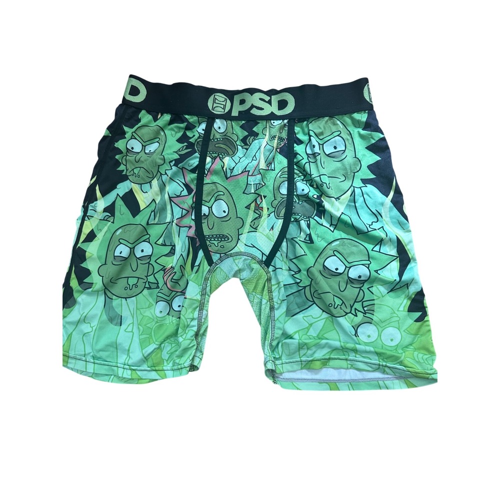 PSD Rick and Morty Boxer Briefs Men's Medium‎ Green Character Print Underwear